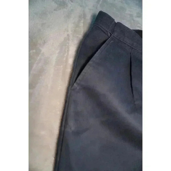 LL Bean Jeans Men's 40x30 Comfort Waist Flannel Lined Navy Blue Chino Pants - Picture 8 of 16